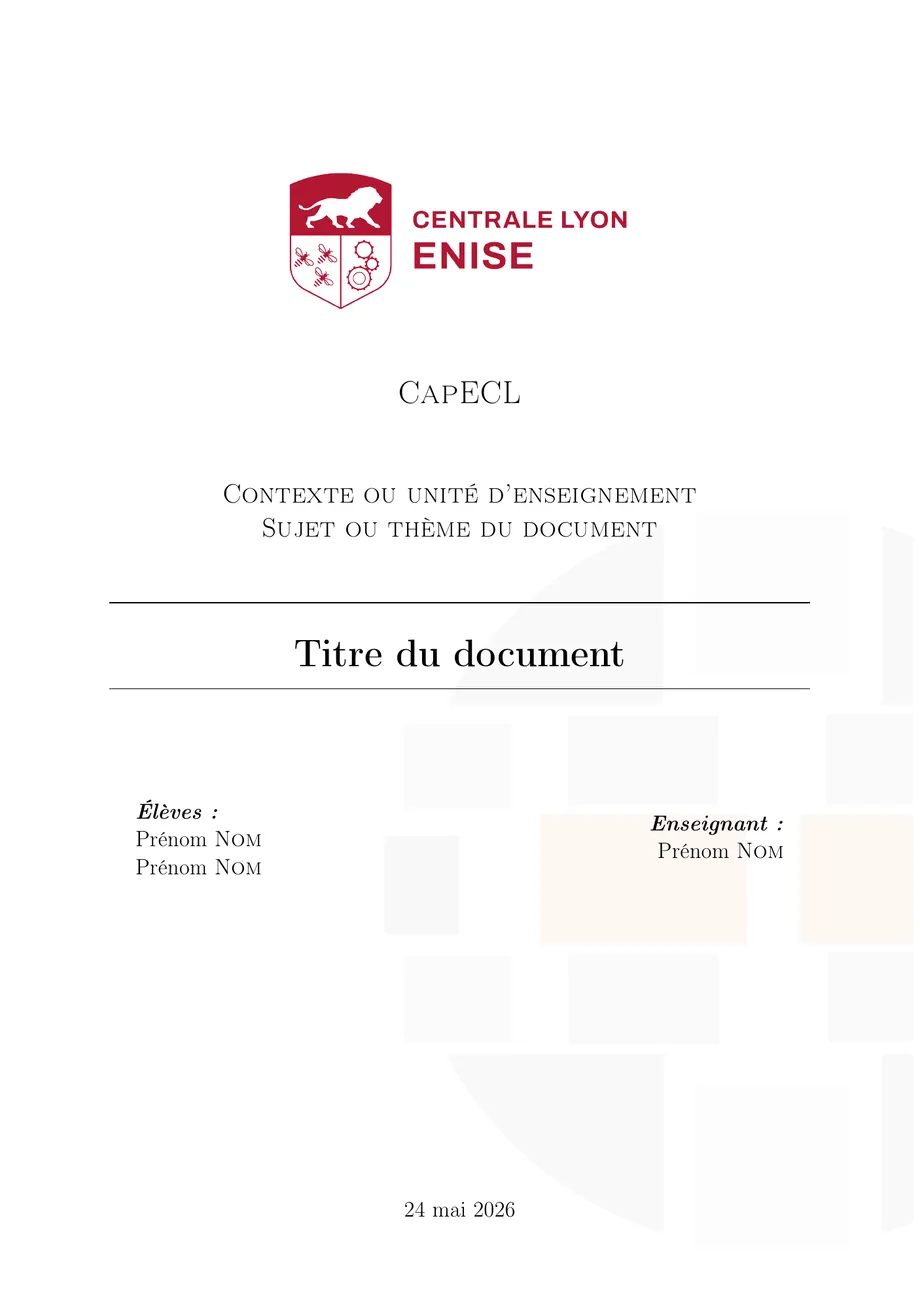 Première page du template simple ECL